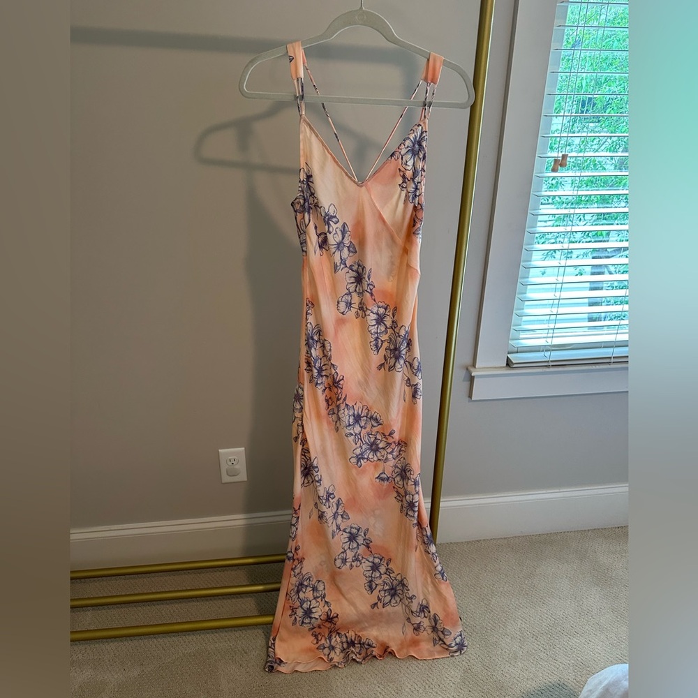 Free people, Hawaiian maxi dress, size XS, pink and purple
